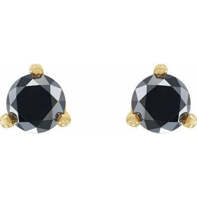 The 0.33CTW Black Diamond Stud Earrings in 14K Yellow Gold, a stunning addition to the 302 Fine Jewellery Essentials Collection. These exquisite ladies' earrings are perfect for any occasion, whether a formal event or a night out with friends.  Crafted from 14K yellow gold, these cocktail-style earrings feature two 3.5mm natural black diamonds, each weighing 0.165 carats. Shop now at Jewels of St Leon.