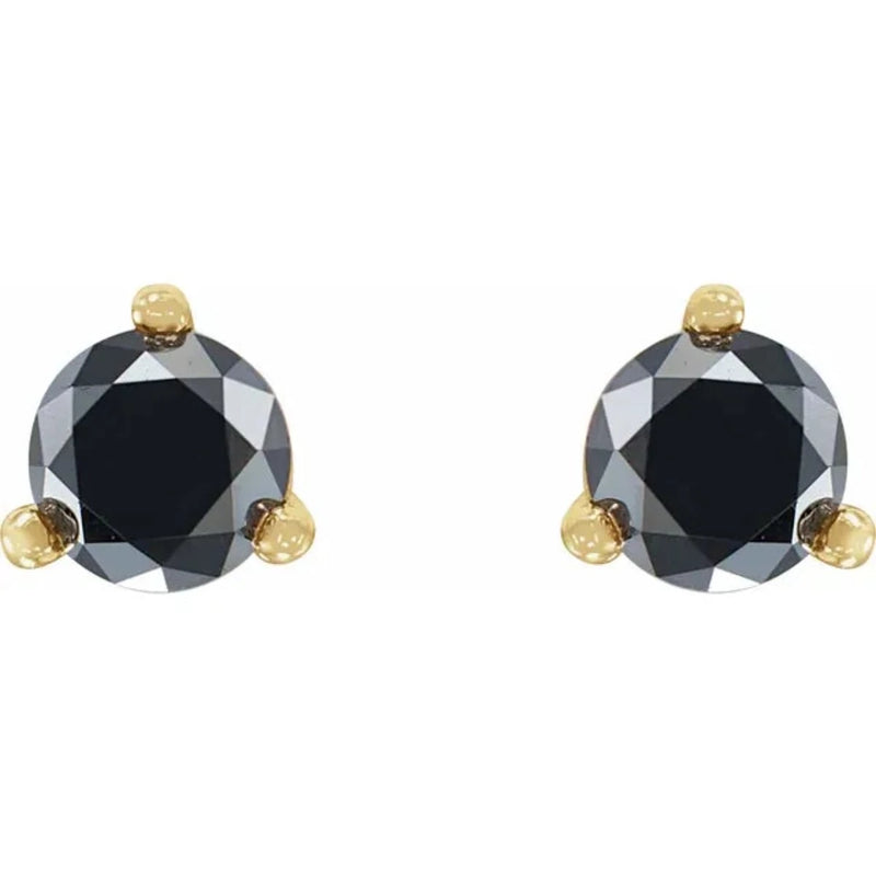 The 0.33CTW Black Diamond Stud Earrings in 14K Yellow Gold, a stunning addition to the 302 Fine Jewellery Essentials Collection. These exquisite ladies&