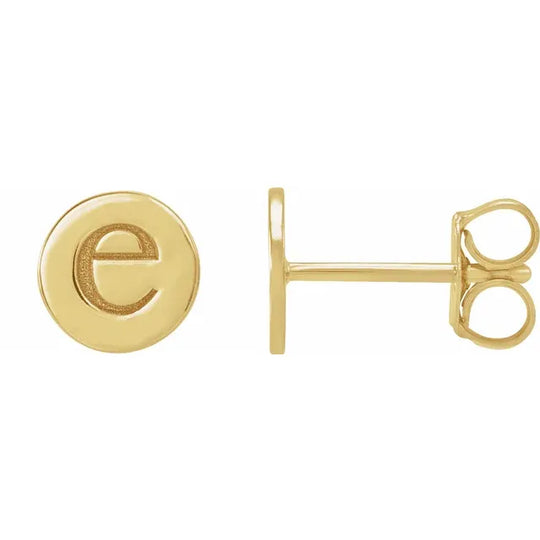 14kt Yellow Gold Engraved Personalised Stud Earrings