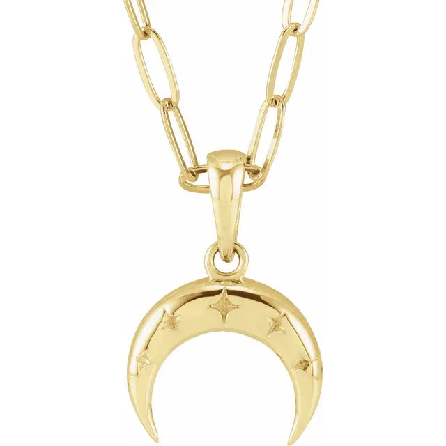 Crescent Moon 45cm 14K Gold Necklace