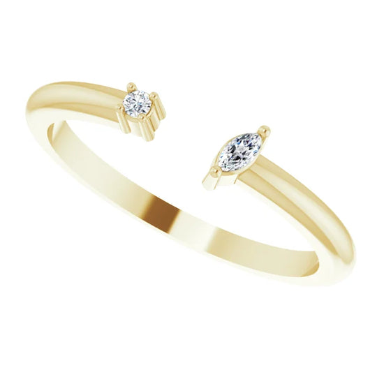 14kt Yellow Gold Open Diamond Ring