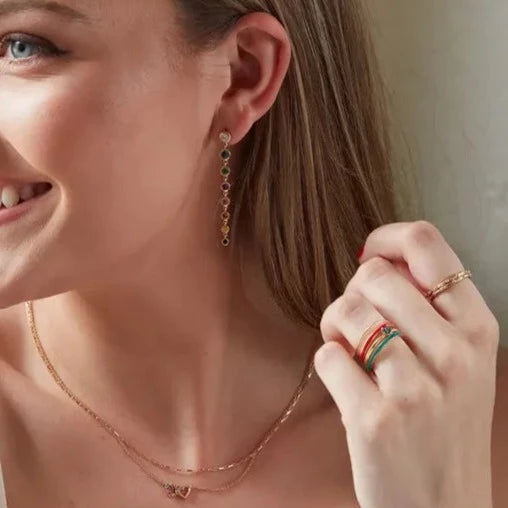 14kt Yellow Gold 1mm Faceted Stackable Band