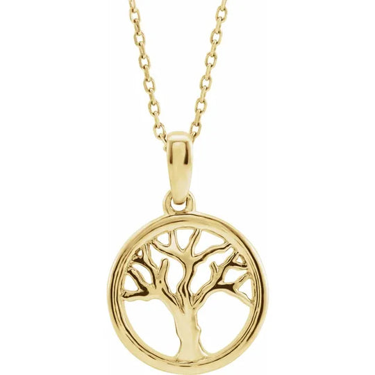 14kt Yellow Gold 40-45cm Tree of Life Necklace.