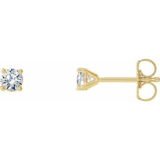 3mm Natural Diamond Stud Earrings in 14K Yellow Gold.