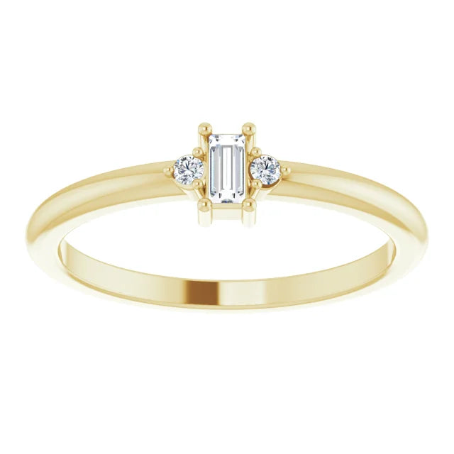 Diamond Stackable Ring - 3 Diamonds set into 14K yellow gold from Jewels of St Leon Australia online Jewellery Store.
