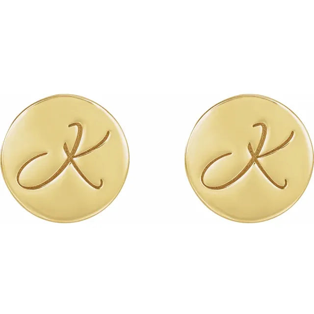18ct Gold Personalised Initial Stud Earrings Jewels of St Leon