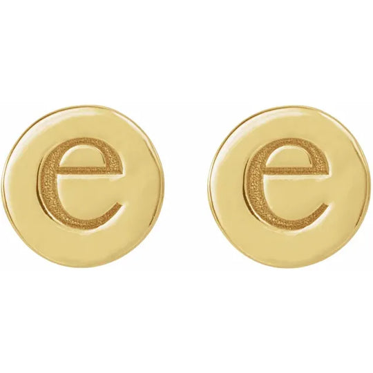 Personalised Engraved 18ct Gold Initial Earrings