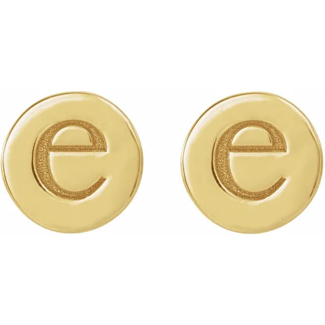 Custom made Personalised Initial Stud Earrings, size 6.25mm in 18K yellow Gold. These personalised stud earrings are a great gift idea. From Jewels of St Leon Australia Online Jewellery Store.