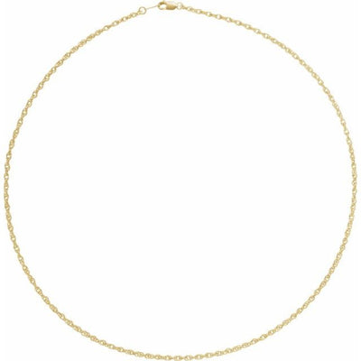 Perfect for Everyday Wear - 2mm 10ct Gold Rope Chain with Lobster Clasp. Available in 3 Lengths 40cm, 45cm and 50cm.
