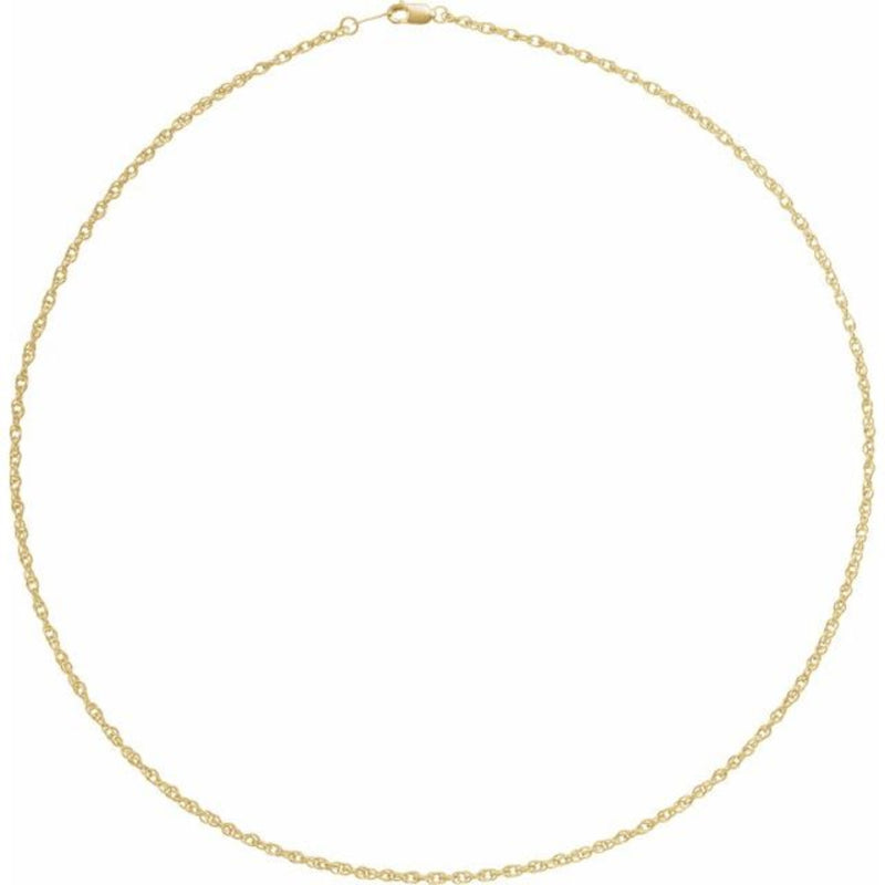 Perfect for Everyday Wear - 2mm 10ct Gold Rope Chain with Lobster Clasp. Available in 3 Lengths 40cm, 45cm and 50cm.