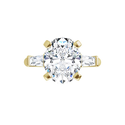 3.00CTW Moissanite 3-Stone Engagement Gold Ring - The perfect symbol of your love, without breaking the bank or the planet.