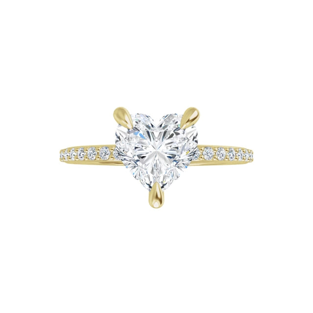 Heart-Shaped 1.32CTW Moissanite Engagement Ring with Accents in 10K yellow Gold from Jewels of St Leon Engagement Rings Australia