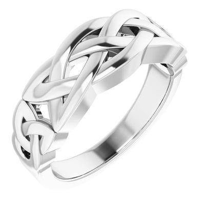 14ct White Gold Celtic Knot Mens Ring ZZ9904-101 R.jfif