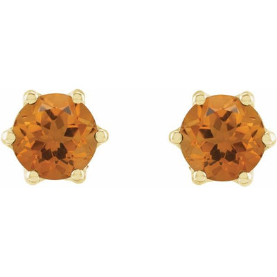 Natural Citrine & Diamond 14K Gold Earrings