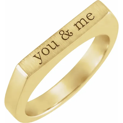 Create a Unique and Personalised Ring Stack with Our Engravable 10K Gold Ring