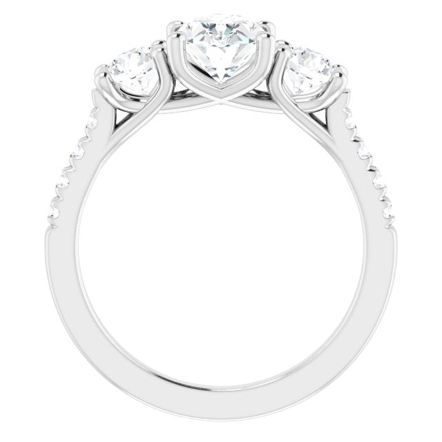 1.62CTW Lab-Grown Diamond 3-Stone Engagement Ring in 14K White Gold