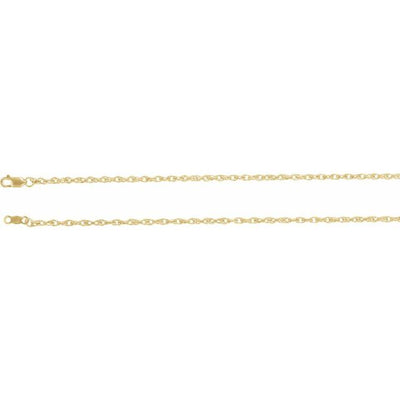 2mm Rope Chain in 10K Yellow Gold - 3 lengths available