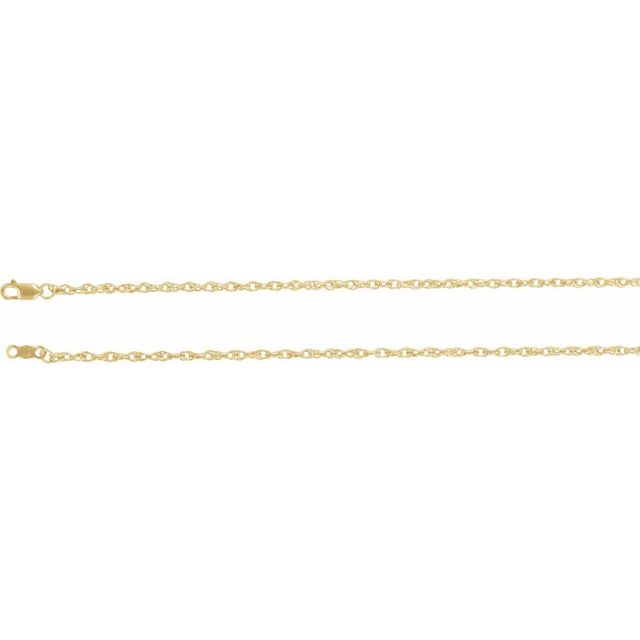 2mm Rope Chain in 10K Yellow Gold - 3 lengths available
