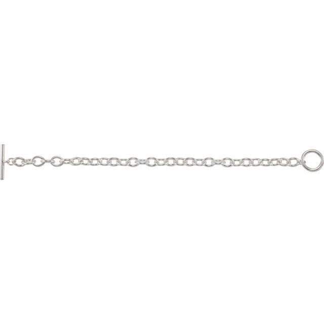 7mm Cable Charm Silver Bracelet (8")