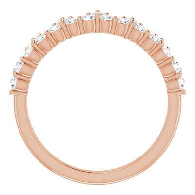 0.69ctw Lab-Grown Diamond Crown Stackable Ring in 14K Rose Gold