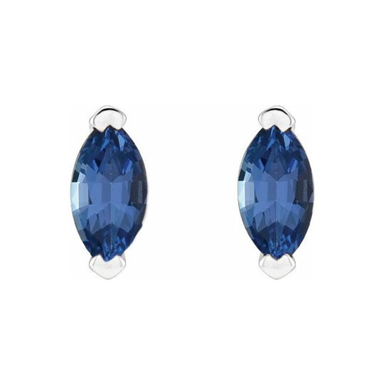 Natural Tanzanite Platinum Earrings