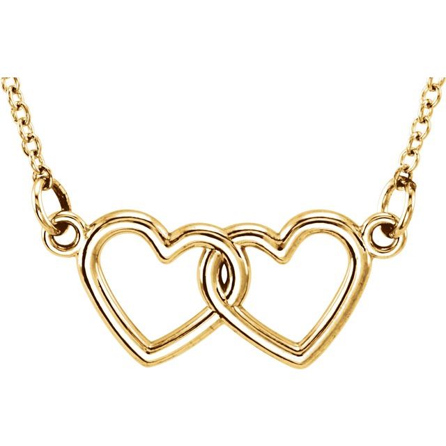Gold Tiny Posh® Double Heart Necklace