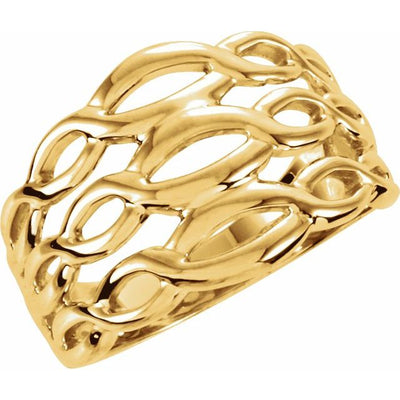 10K Gold Eye-Catching 13.5mm Free-Form Ring