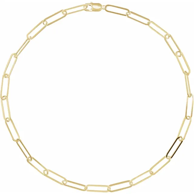 45cm Large Gold-Filled Elongated Flat Link Chain