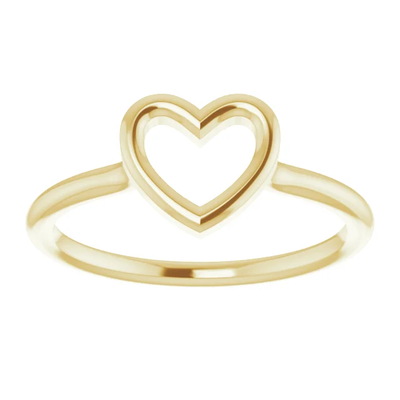 Open Heart 14K Gold Ring