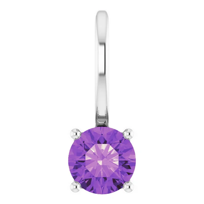 Sterling Silver Amethyst Solitaire Charm-Pendant H7768-115.webp
