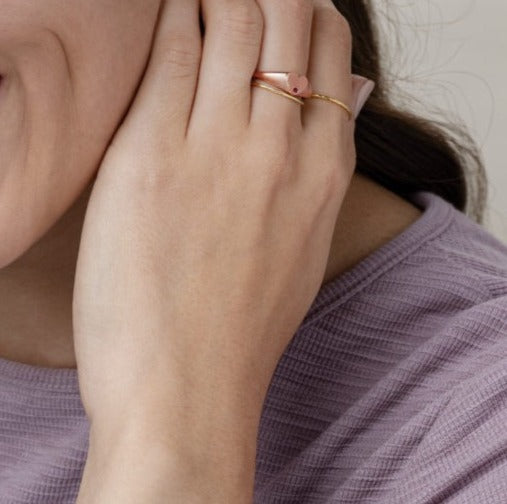Natural Ruby Signet Ring in 14kt Yellow Gold