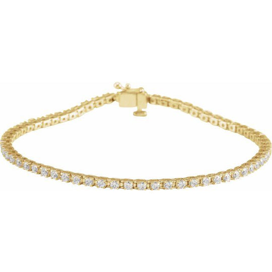 14kt Yellow Gold 2 CTW Natural Diamond Tennis Bracelet