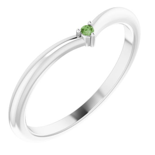 CLEARANCE - Sterling Silver Dark Green Tourmaline Stackable