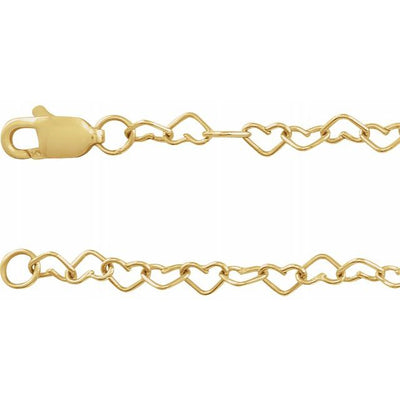 14K Gold Heart 40cm (16in) Chain with Lobster Clasp