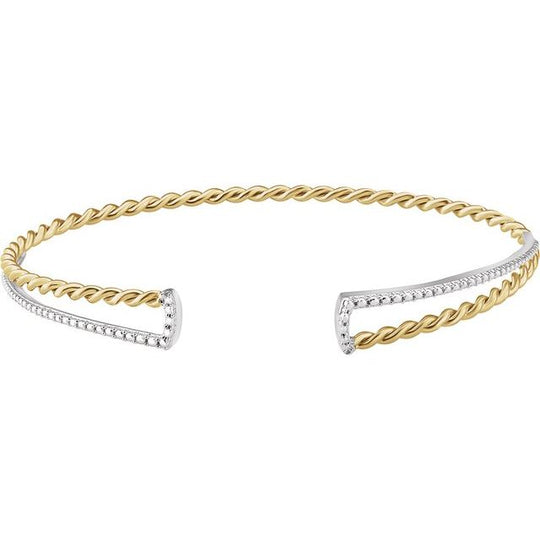 14kt Yellow/White Gold Twisted Rope Cuff