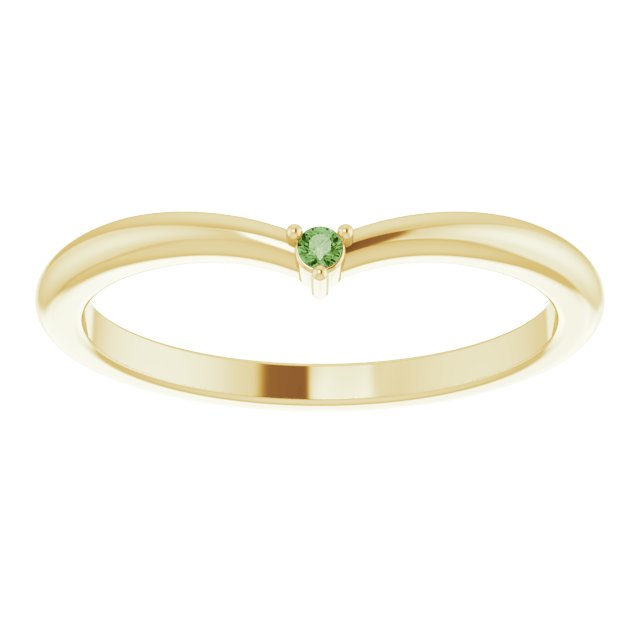 Dainty Dark Green Tourmaline Stackable Ring in 14kt Yellow Gold