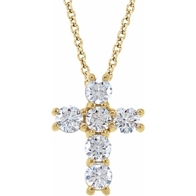 Illuminate Your Spirit with the Radiant Diamond Cross Necklace in 14K Gold