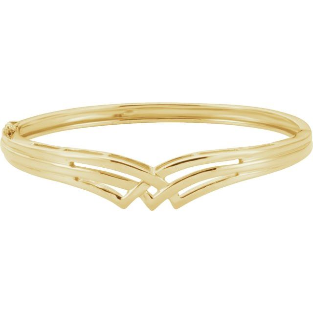 Hinged V Criss-Cross Bangle Bracelet