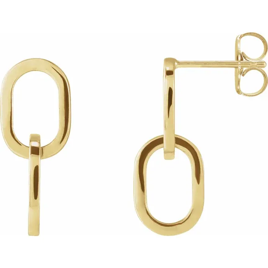Interlocking Oval Gold Earrings