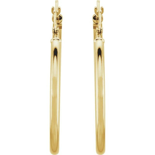 14K Yellow Gold 30mm Hoop Earrings