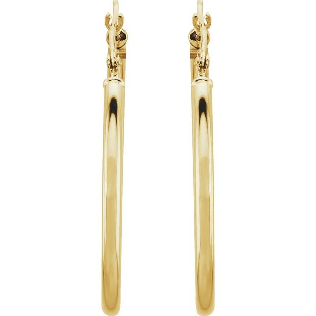 14K Yellow Gold 30mm Hoop Earrings