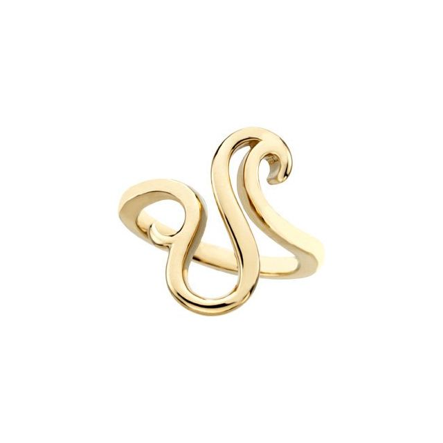 Sleek 10K Yellow Gold Free-Form Metal Fashion Ring