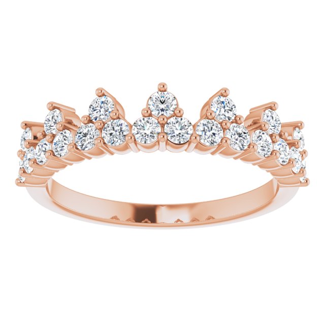0.69ctw Lab-Grown Diamond Crown Stackable Ring in 14K Rose Gold
