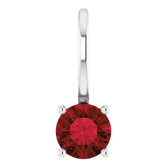 925 Silver Solitaire Pendant with Simulant Birthstone.