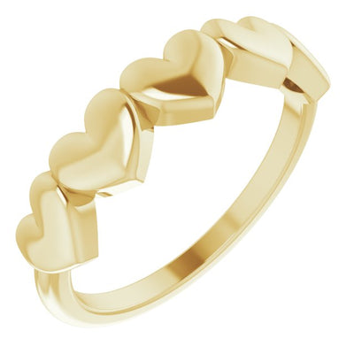 45 degree right view of Connected Heart 14K Gold Ring. Apart of the 302 Fine Jewellery Collection, available from Jewels of St Leon Australia Online Jewellery Store. Free Shipping on all jewellery.