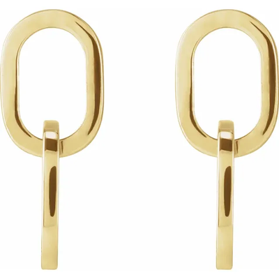 Interlocking Oval Gold Earrings
