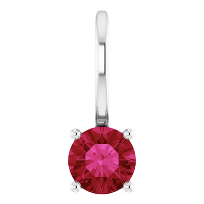 Sterling Silver Ruby Solitaire Charm-Pendant H7768-140.webp
