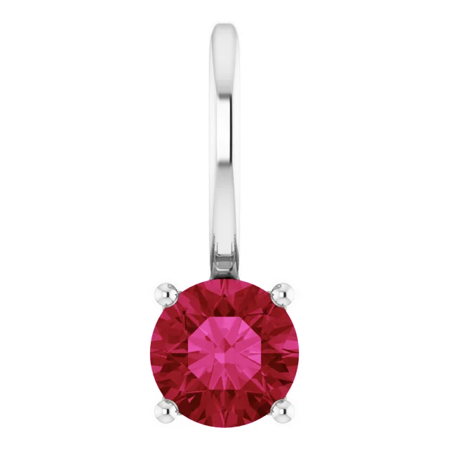 Sterling Silver Ruby Solitaire Charm-Pendant H7768-140.webp