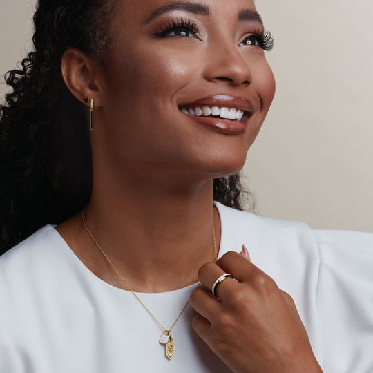 14kt Yellow Gold Diamond & Black Enamelled Ring