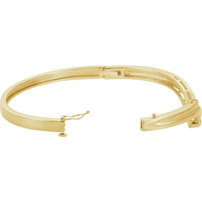 10K Yellow Gold V-Hinged Bangle Bracelet